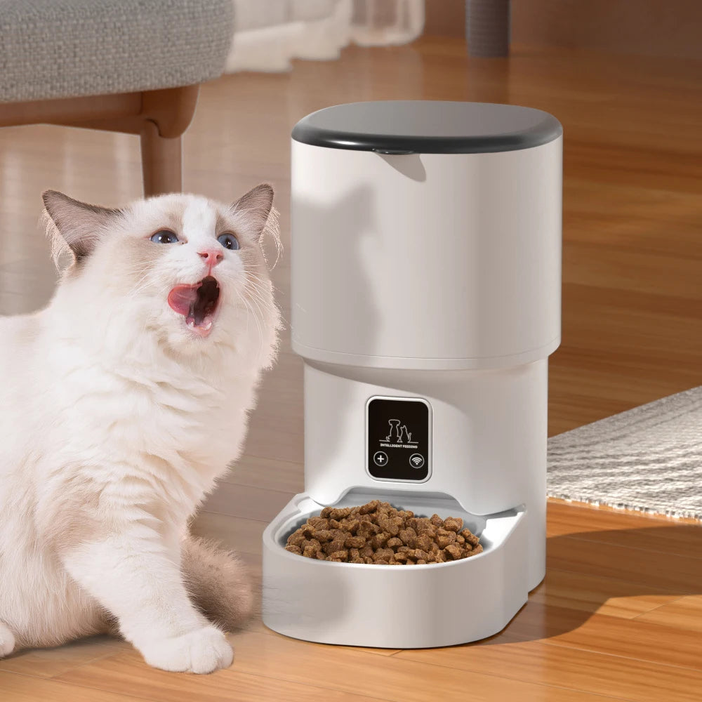 ZYfeeder 4L WiFi Smart Automatic Cat Feeder with Programmable Timer and LCD