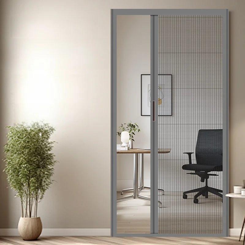 Cat-Safe Retractable Screen Door - Keep Cats In & Insects Out, No-Drill Mesh Barrier, Aluminium Frame for Fresh Air Without Escape Risks