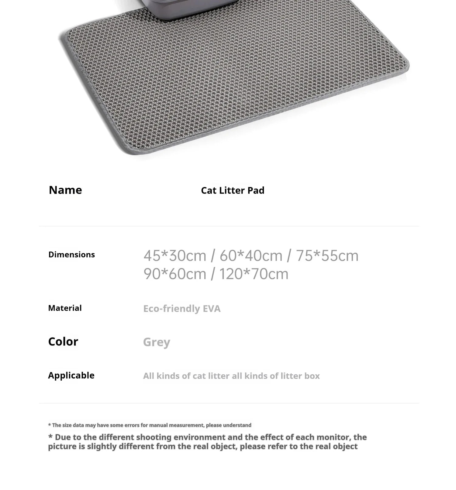 Double Layer Waterproof Cat Litter Mat 60x90cm - Anti-Slip Honeycomb Design with Easy Clean Technology