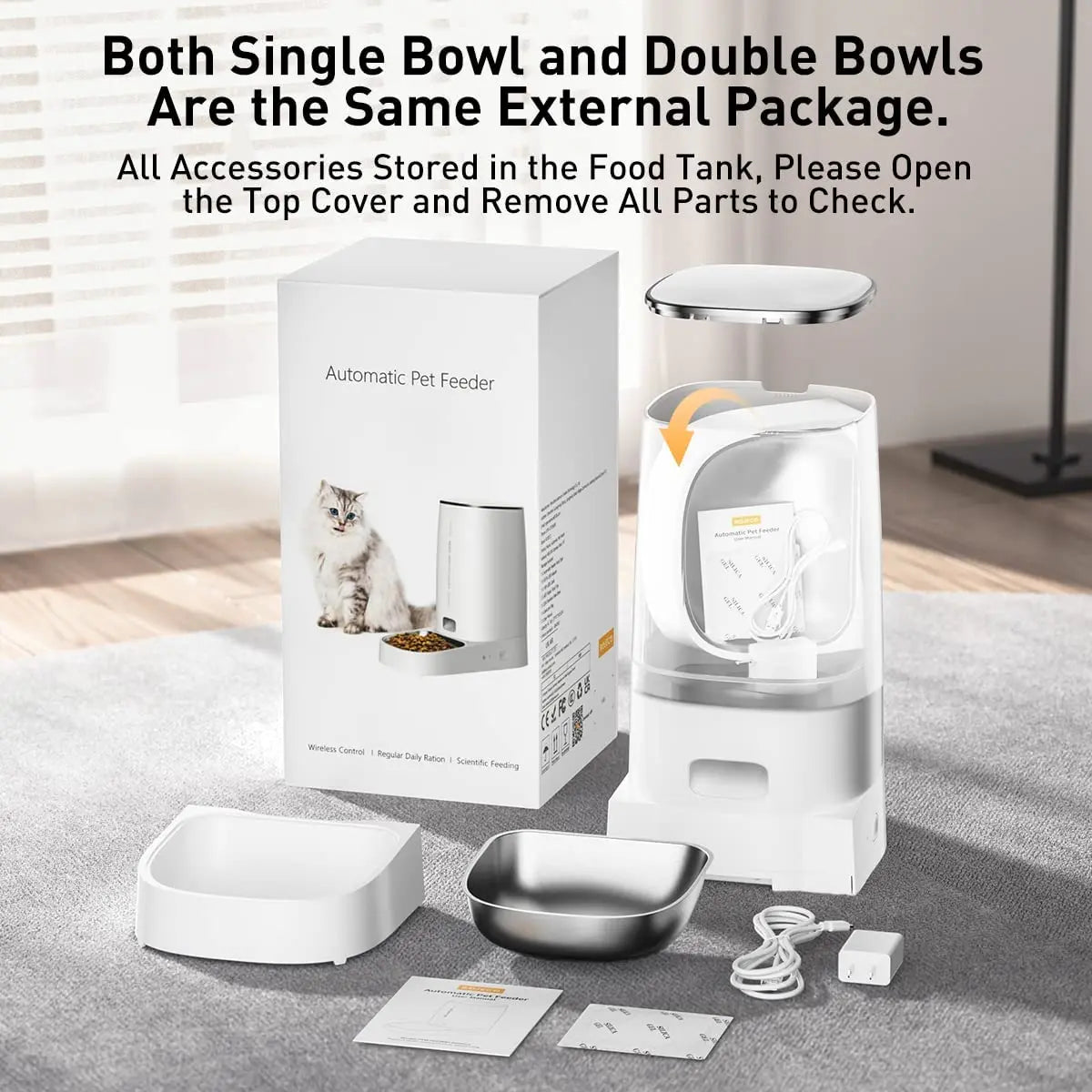 WiFi Smart Automatic Cat Feeder - 4L Capacity with App Control & Scheduled Feeding