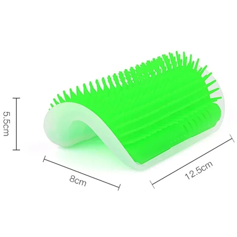 Cat Corner Self-Grooming Brush with Catnip - Wall-Mounted Massage and Deshedding Comb for Cats
