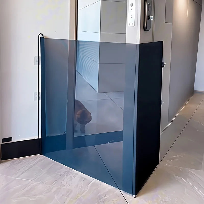 Retractable Cat Safety Gate - Breathable Mesh Pet Barrier for Doorways and Stairs