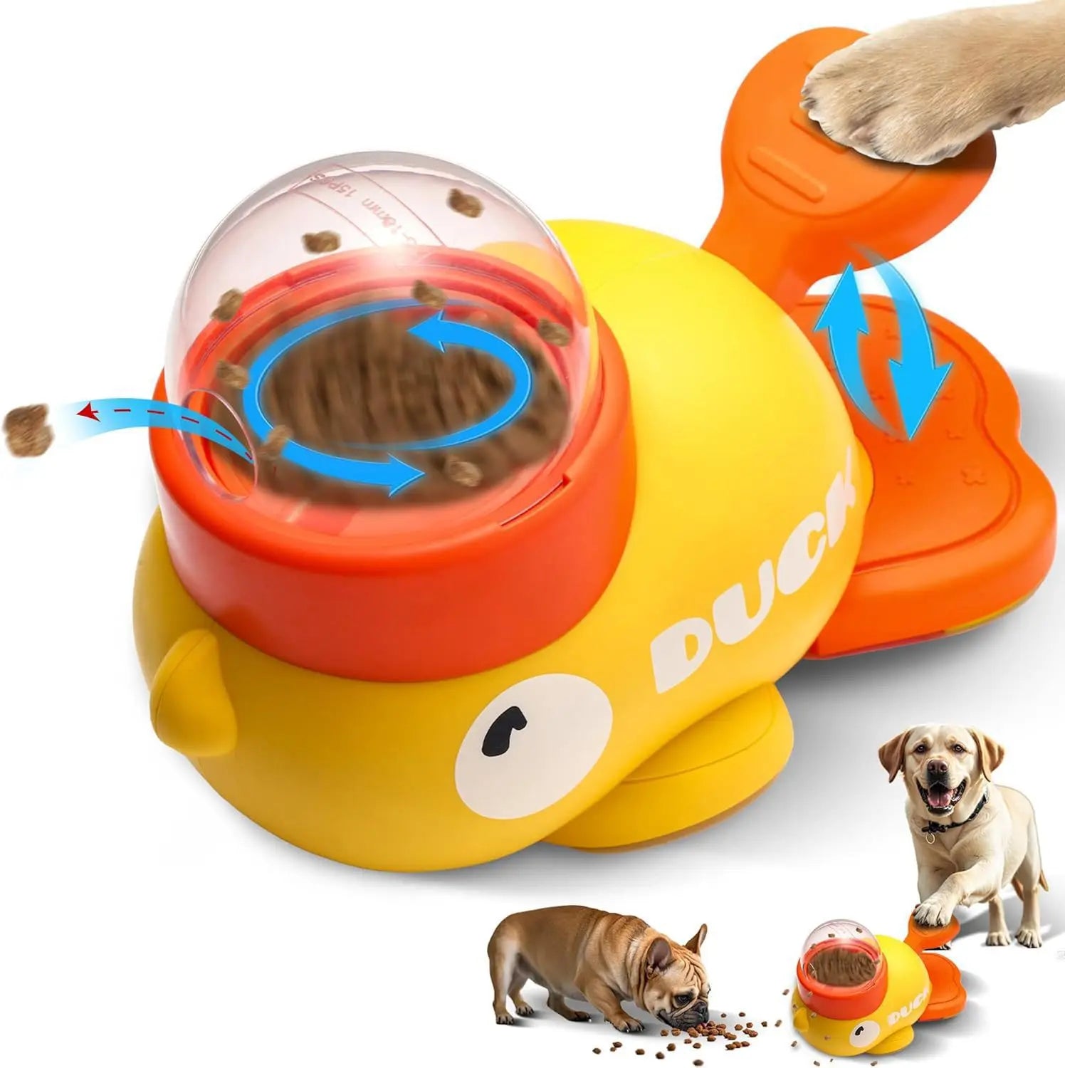 Yellow Duck Interactive Treat Dispenser - Puzzle Feeder for Cats