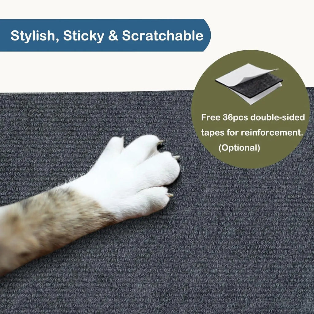 Self-Adhesive Cat Scratch Protection Mat - Trimmable Carpet Protector for Sofas and Furniture