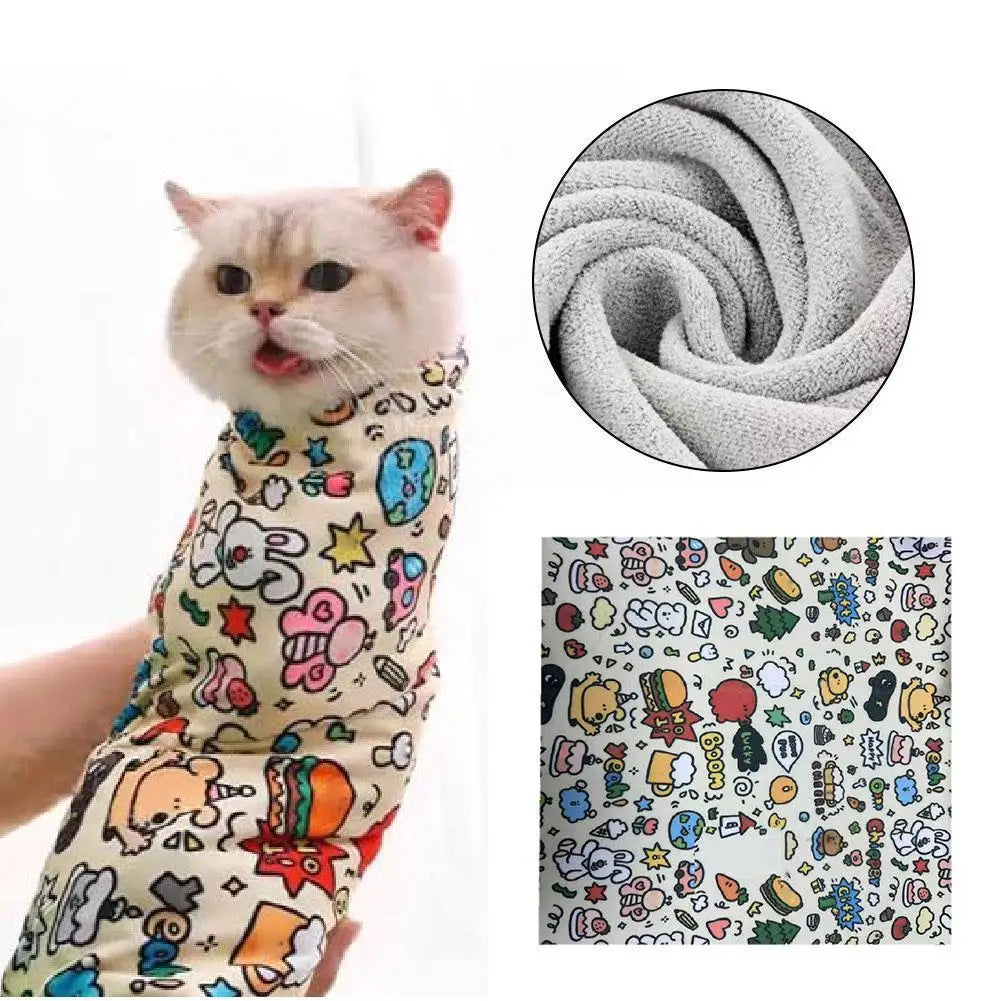 Cat Restraint Wrap - Self-Adhesive Anti-Scratch Grooming Aid for Nail Trimming, Cleaning & Vet Visits
