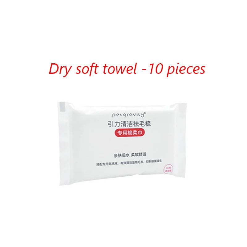 Double-Sided Cat Hair Removal Brush with Cleaning Wipes