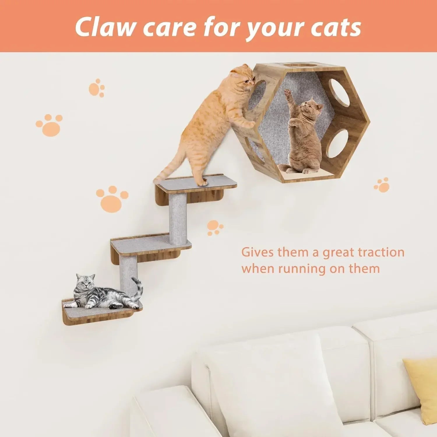 Self-Adhesive Cat Scratching Mat - Trimmable Furniture Protector for Sofas, Walls & Corners