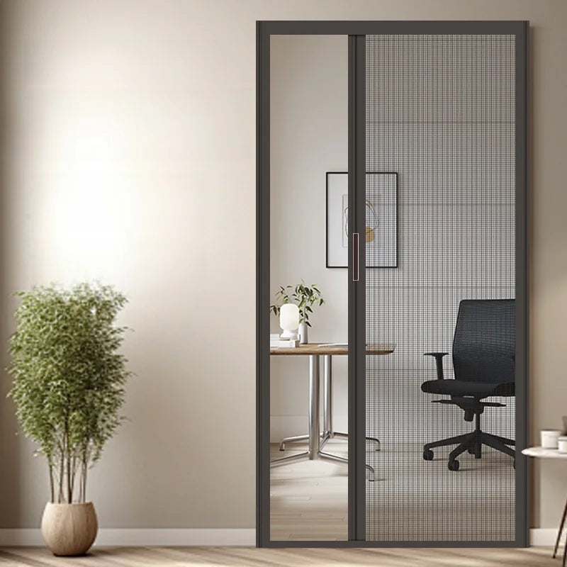 Cat-Safe Retractable Screen Door - Keep Cats In & Insects Out, No-Drill Mesh Barrier, Aluminium Frame for Fresh Air Without Escape Risks