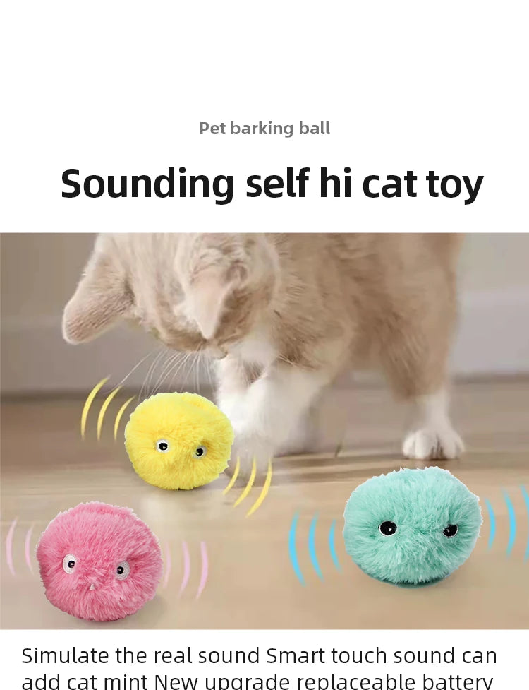 Smart Interactive Cat Balls - Touch-Activated Sound Toys with Realistic Animal Noises & Catnip Compartment