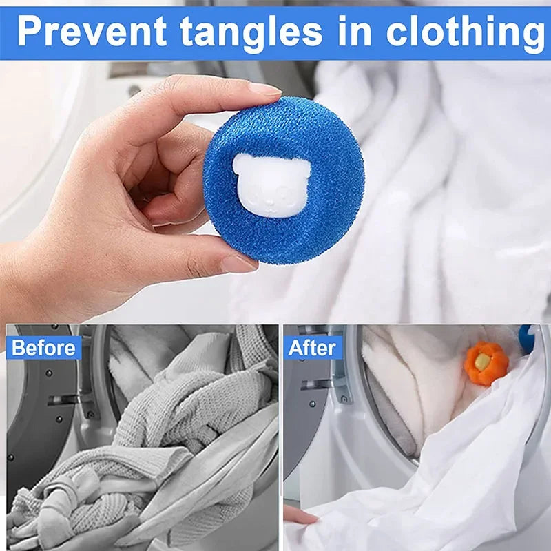 Pet Hair Remover Laundry Balls - Reusable Fur Catcher for Washing Machines (1-5 Pack)