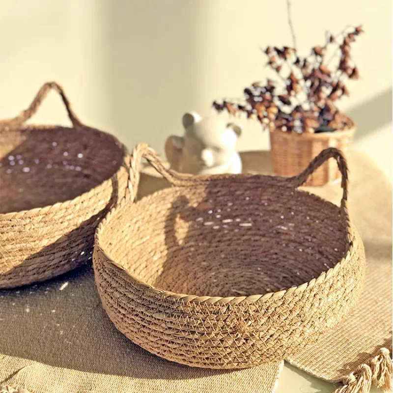 Handwoven Natural Cat Bed - Removable Cushion with Year-Round Comfort & Easy-Wash Design