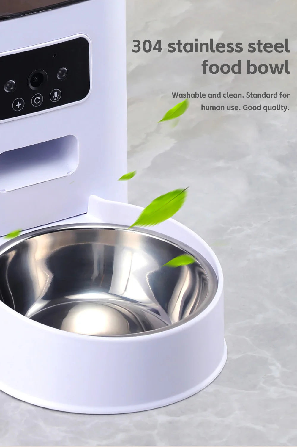 Smart Automatic Cat Feeder with HD Camera - 5L WiFi Pet Food Dispenser with Voice Recording & App Control