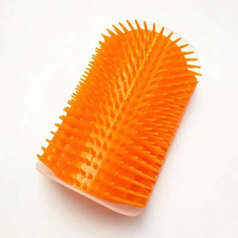 Cat Corner Self-Grooming Brush with Catnip - Wall-Mounted Massage and Deshedding Comb for Cats