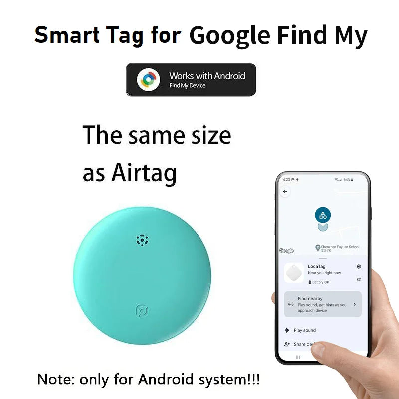 GPS Pet Tracker for Cats - Google Find My Device Compatible Locator for Felines, Works with Android