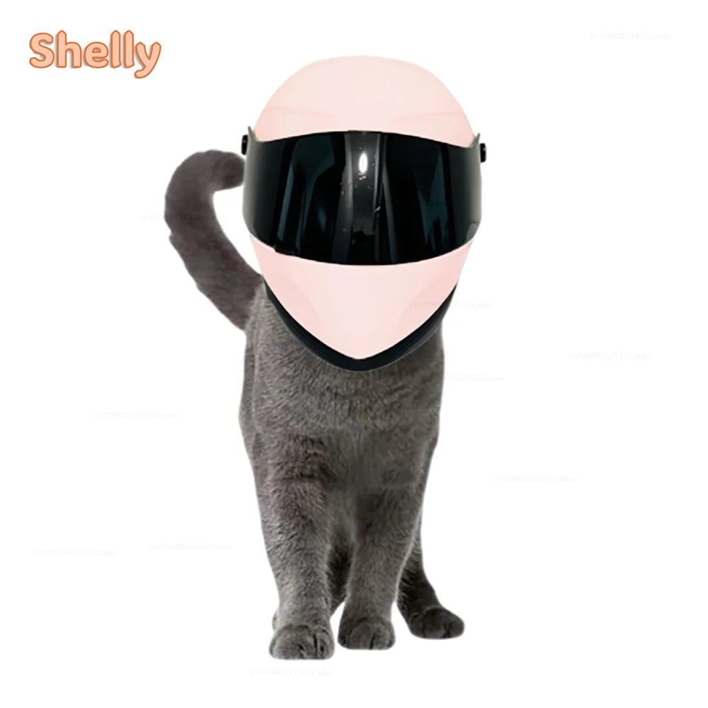 Novelty Cat Motorcycle Helmet - Fun Costume Accessory for Cats and Small Pets