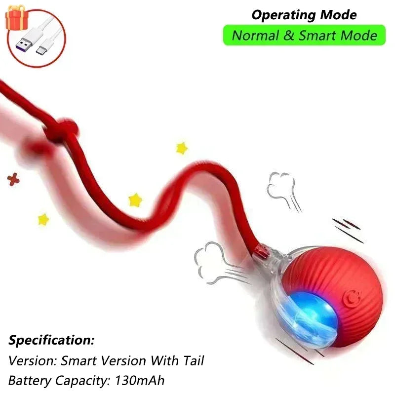 Smart Interactive Cat Ball - USB Rechargeable Auto-Rolling Toy with Intelligent Motion Sensors