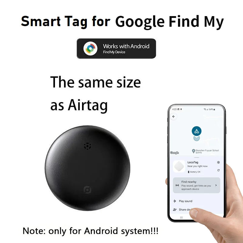 GPS Pet Tracker for Cats - Google Find My Device Compatible Locator for Felines, Works with Android