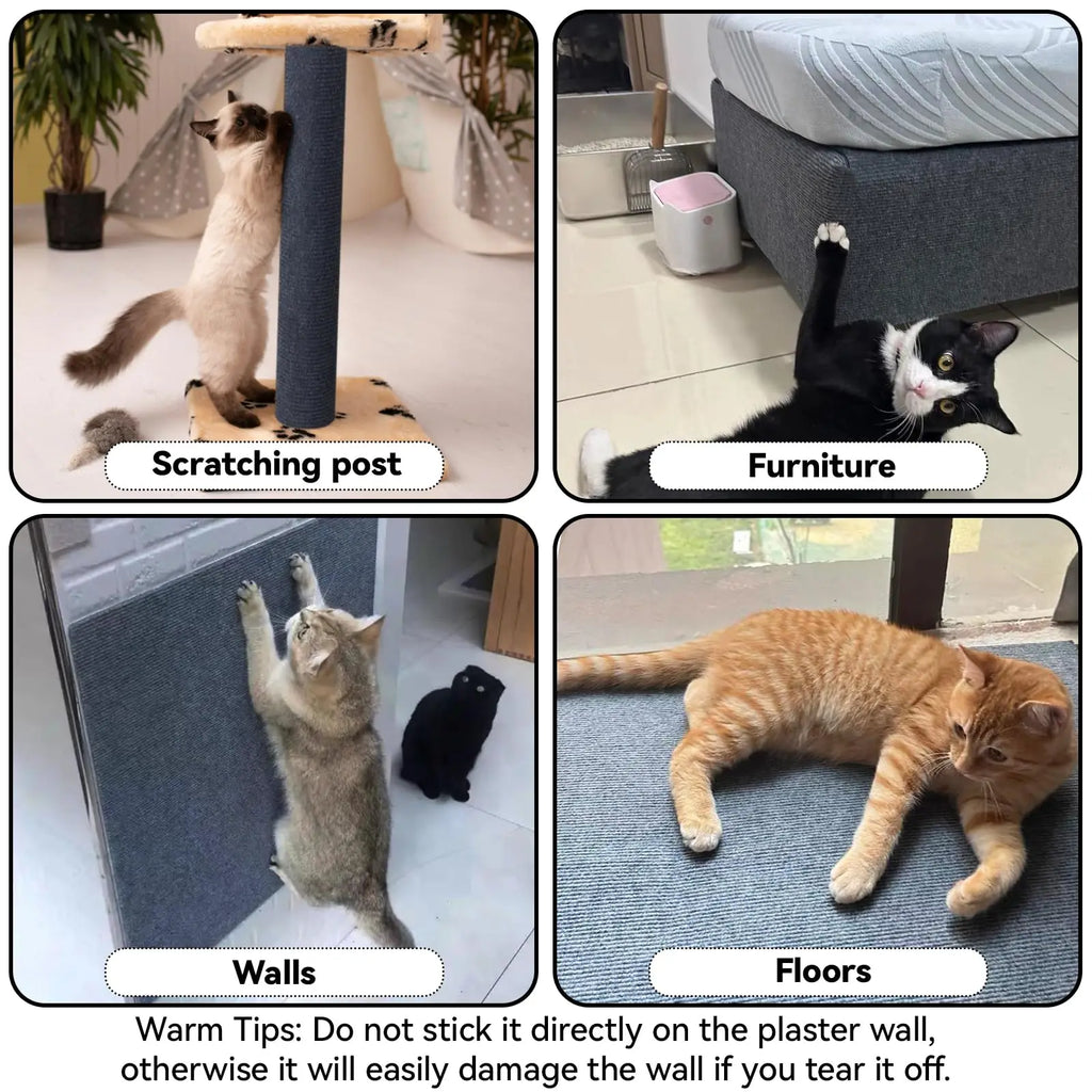 Self-Adhesive Cat Scratch Protection Mat - Furniture Guard for Sofas & Carpets | Trimmable Roll