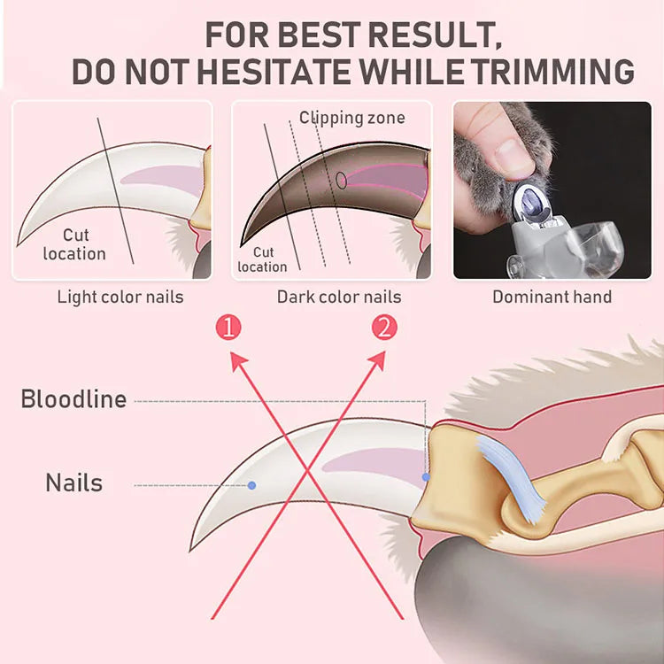 LED Illuminated Pet Nail Clippers - Professional Precision Trimmers for Cats, Dogs & Small Animals