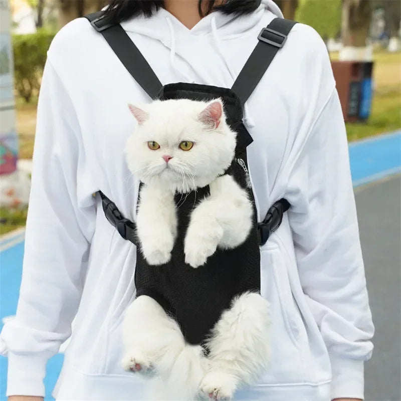 Cat Carrier Backpack - Breathable Front & Back Pet Rucksack for Outdoor Travel and Adventures