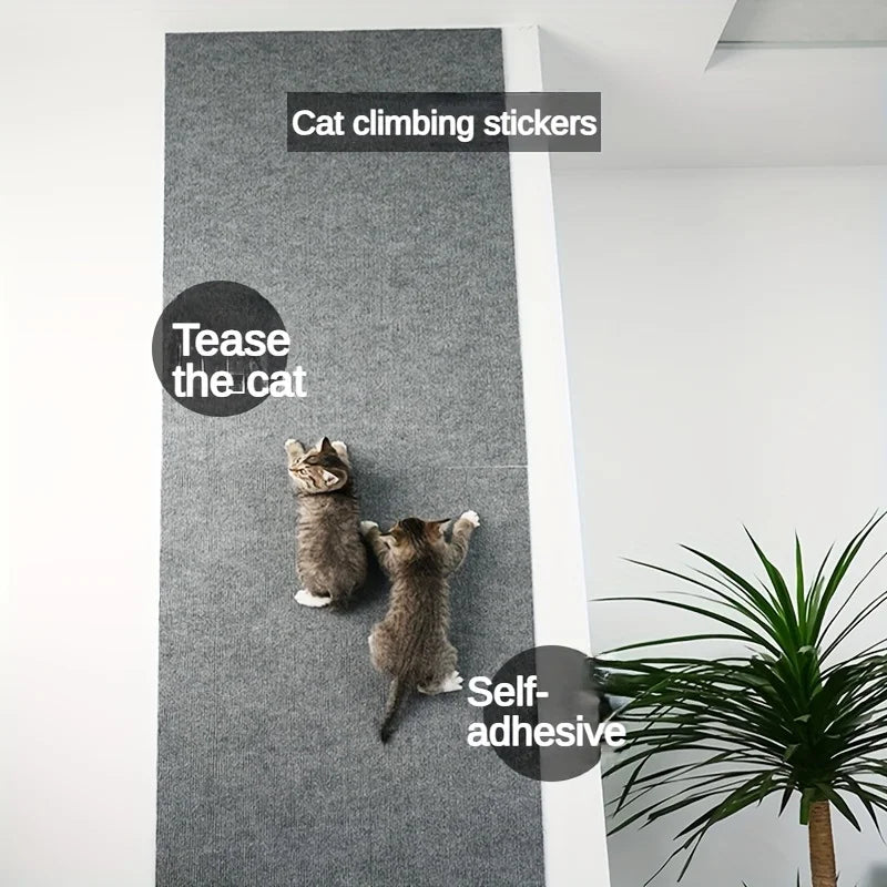 Self-Adhesive Cat Scratching Mat - Wall-Mounted Furniture Protector with Easy Installation