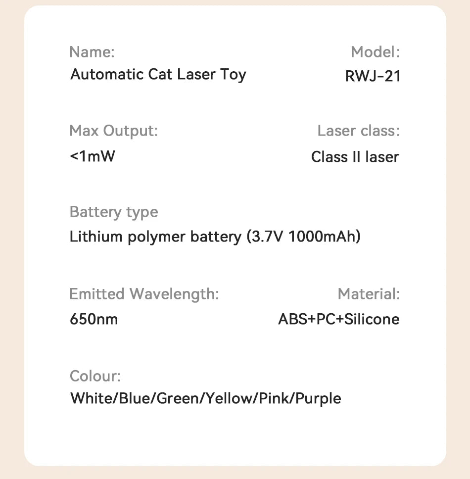 ROJECO Automatic Interactive Laser Toy for Cats - Adjustable Electric Indoor Cat Teaser with Smart Motion