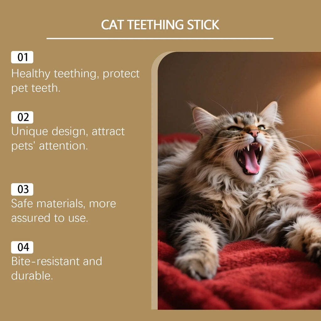 EelJoy Cat Dental Chew Stick - Natural Hemp Rope Teeth Grinding Toy