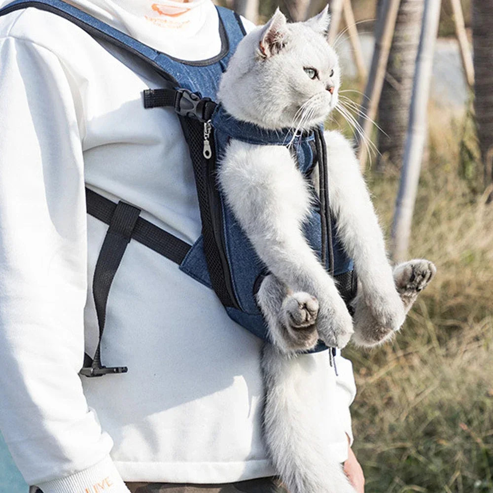 Cat Carrier Backpack - Breathable Front & Back Pet Rucksack for Outdoor Travel and Adventures