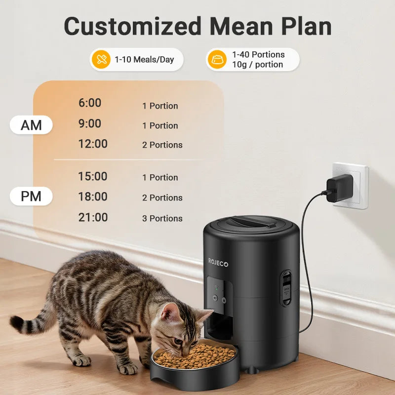 Smart WiFi Pet Feeder 2L - Automatic Cat Food Dispenser with App Control & Customised Meal Planning