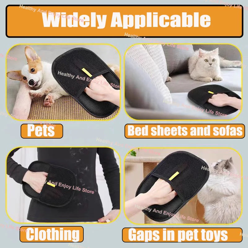 Professional Pet Grooming Gloves - Dual-Sided Hair Removal & Massage Tool for Cats