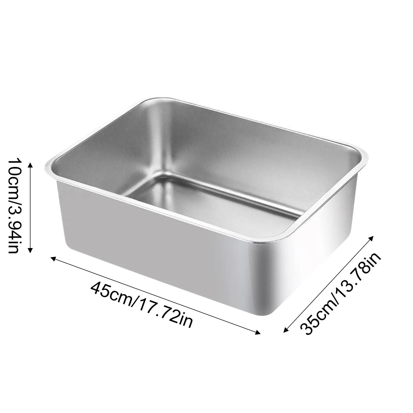 Premium Stainless Steel Cat Litter Tray - Extra Large Metal Litter Box for Multiple Cats