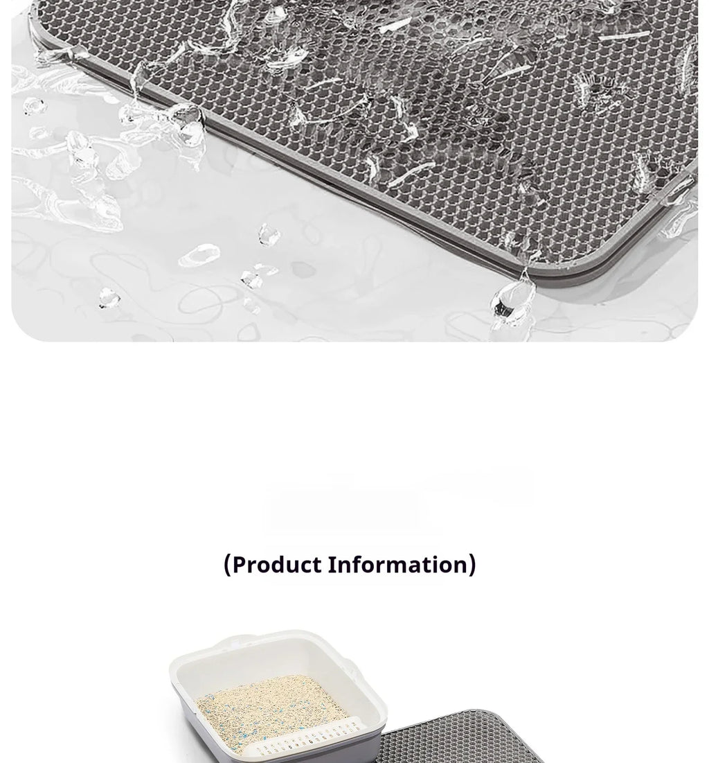 Double Layer Waterproof Cat Litter Mat 60x90cm - Anti-Slip Honeycomb Design with Easy Clean Technology