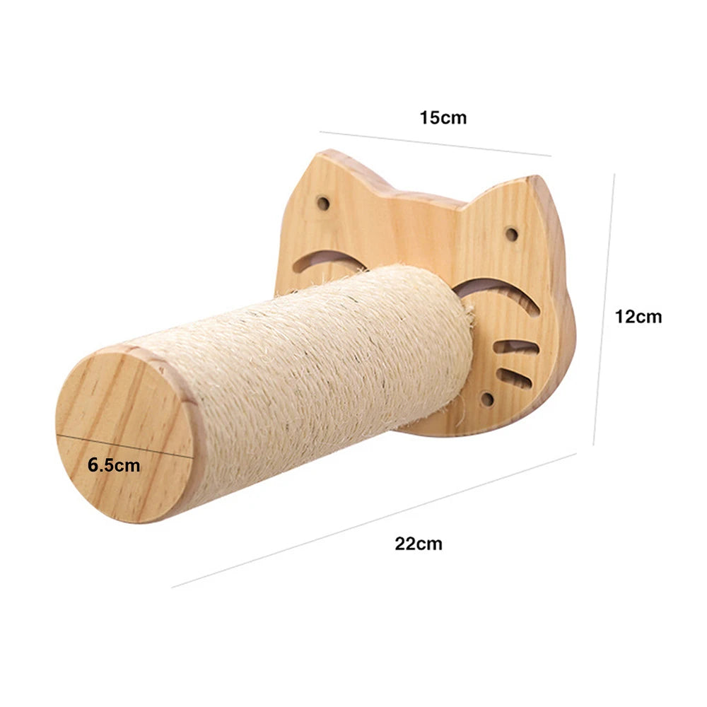 Modular Cat Wall Climbing System - Natural Wood Wall-Mounted Shelves, Steps & Hideaways