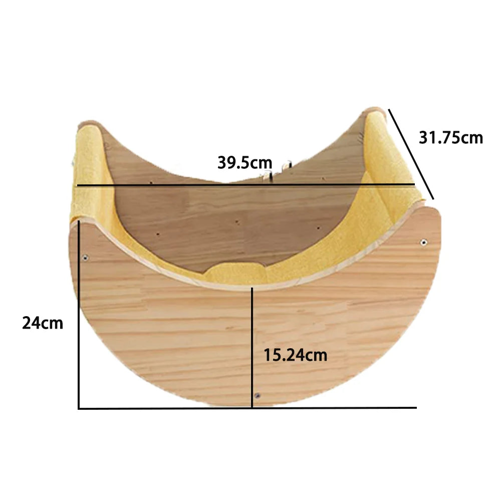 Premium Wooden Cat Wall Furniture Set - Multi-Level Climbing Shelves, Hammocks & Scratching Posts for Indoor Cats