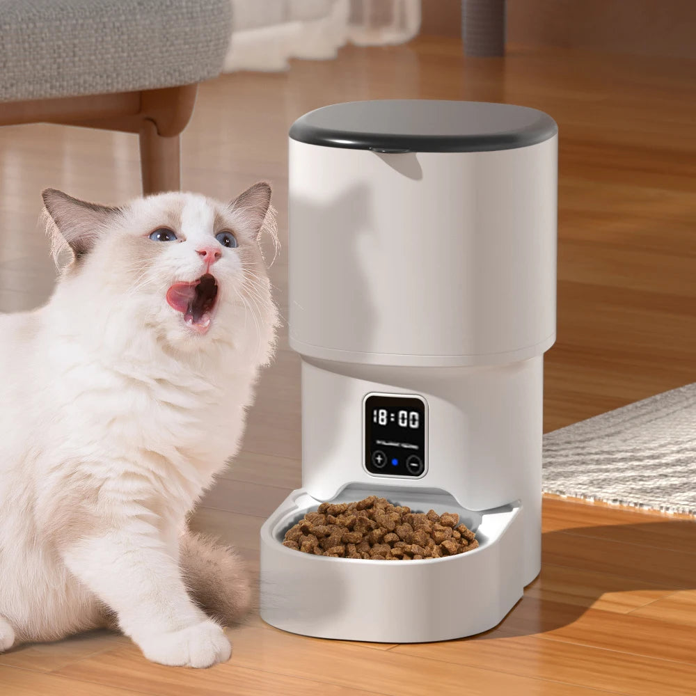 ZYfeeder 4L WiFi Smart Automatic Cat Feeder with Programmable Timer and LCD