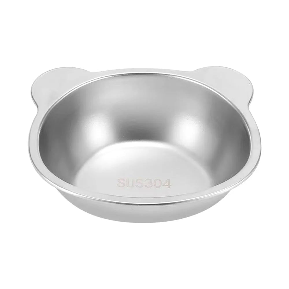Elevated Cat Bowl with 15° Tilt – Stainless Steel Raised Feeder with Neck Support for Comfortable Feeding