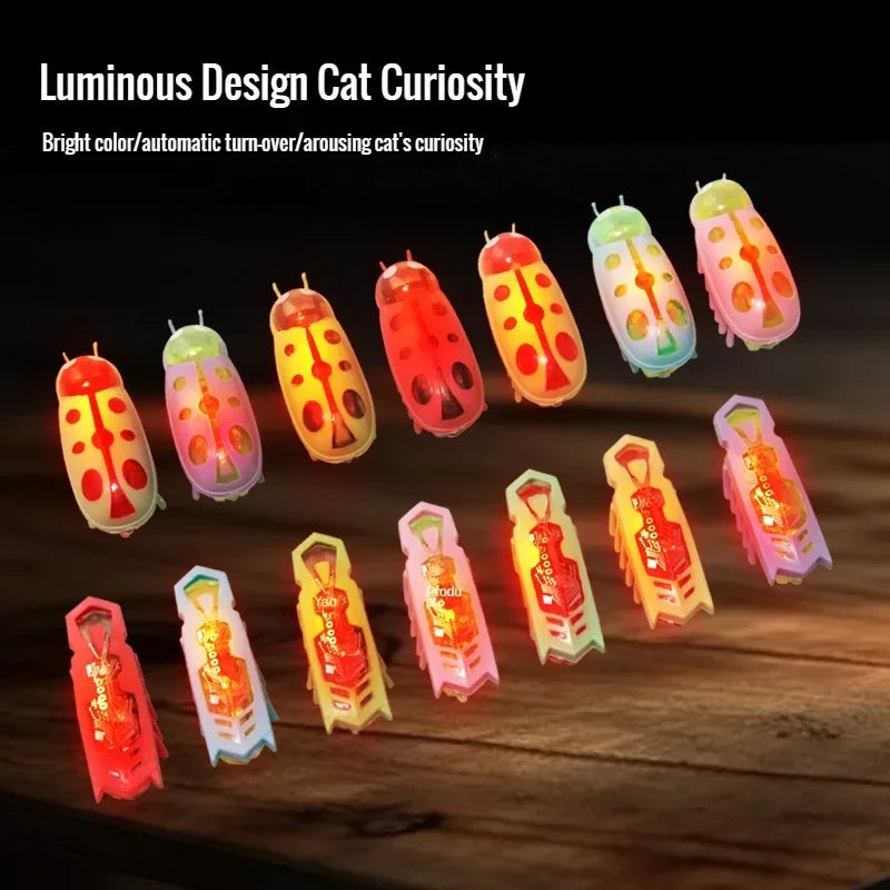 Interactive Electric Bug Cat Toy - Motion-Activated Vibrating Beetle with Obstacle Avoidance