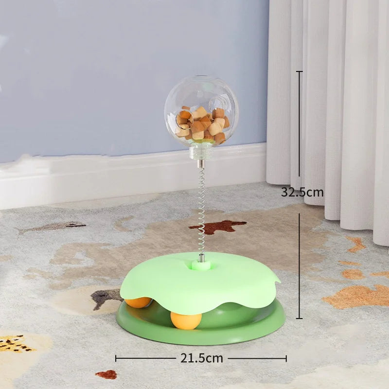 Interactive Cat Food Ball - Rotating Treat Dispenser Toy for Mental Stimulation and Slow Feeding