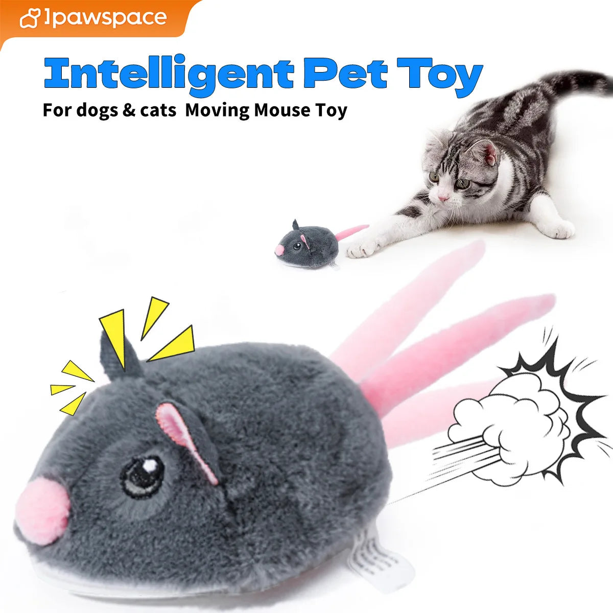 Interactive Electric Mouse Cat Toy - Realistic Moving Plush Pet Entertainment