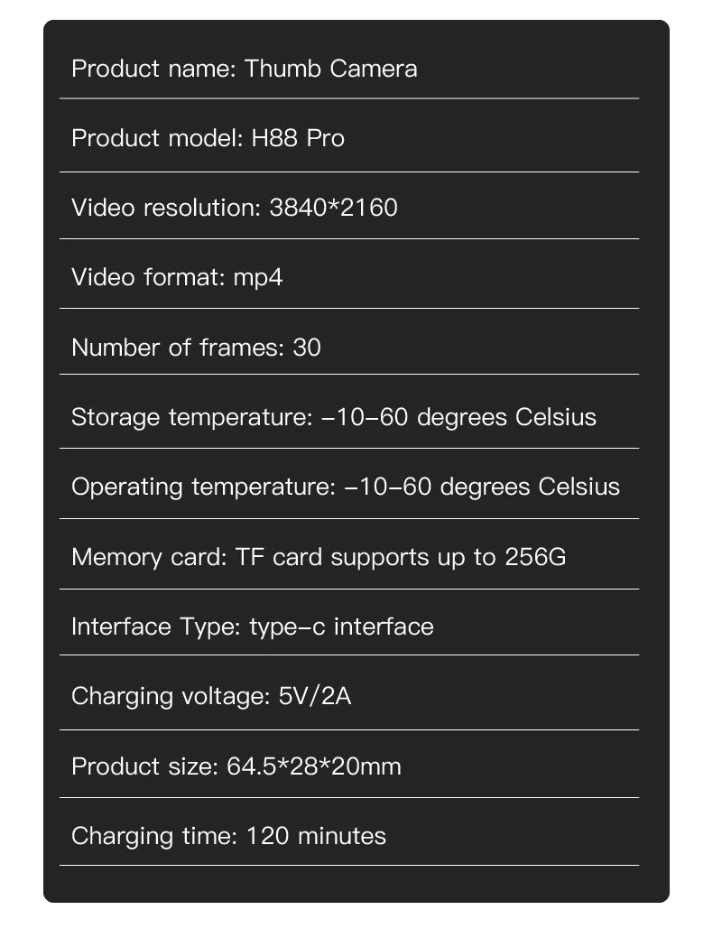 4K Ultra-Compact WiFi Action Camera - Thumb-Sized Wireless Recording Device for Pet Monitoring & Family Adventures