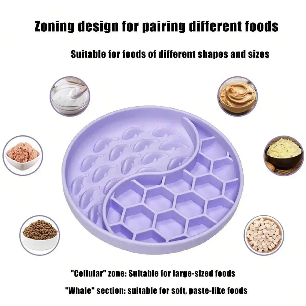 Multi-Functional Cat Slow Feeder Mat - Food-Grade Silicone Licking Pad with Anti-Choking Design