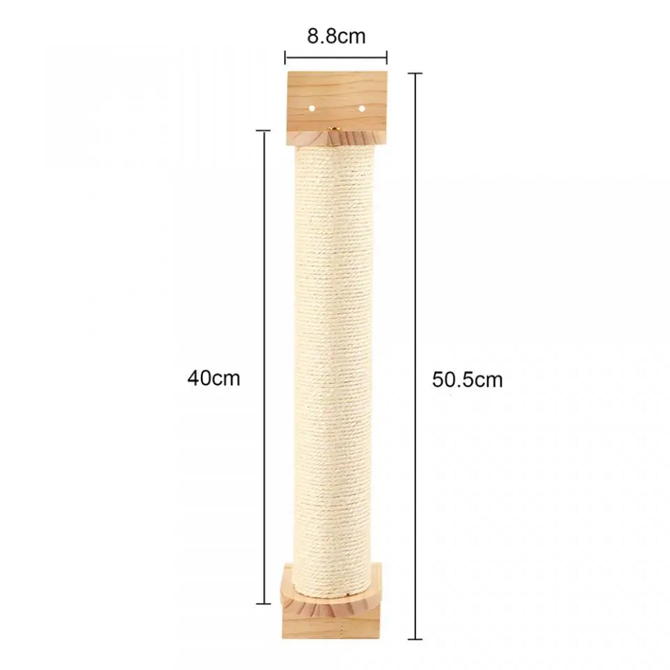 Wooden Cat Wall Climbing System - Modular Shelves & Scratching Posts with Sisal Rope