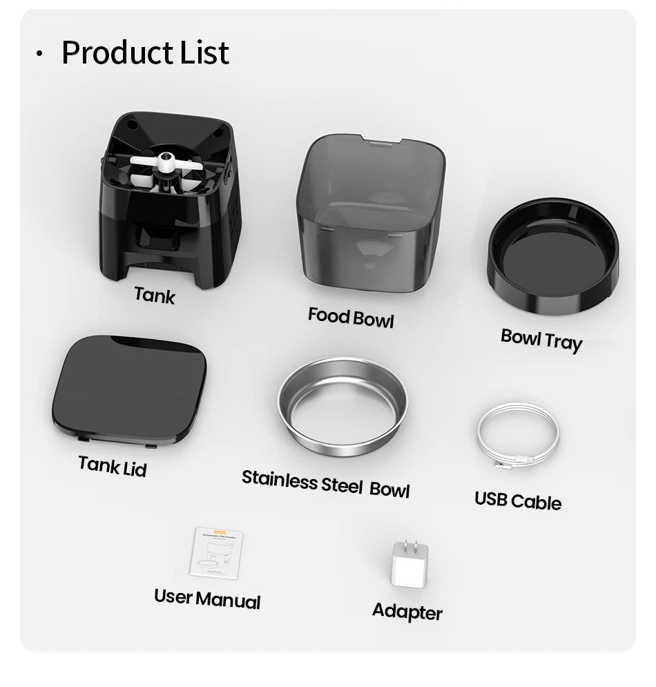 ROJECO Automatic Cat Feeder with LCD Display - Programmable Pet Food Dispenser for Cats and Dogs