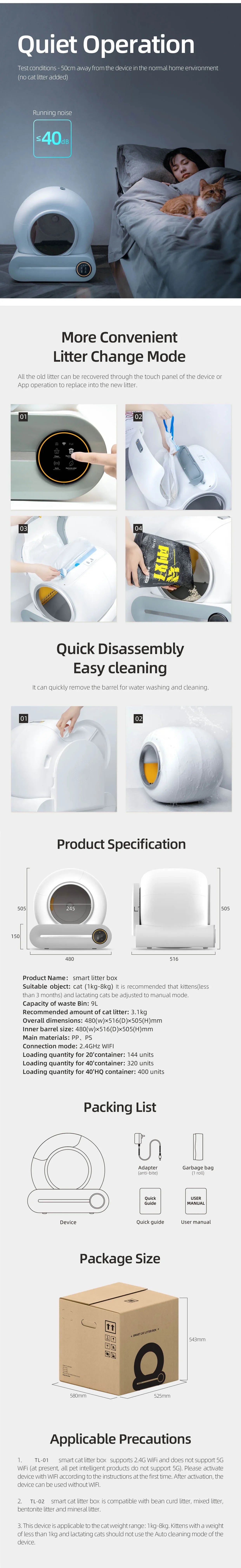 Smart WiFi Cat Litter Box - Self-Cleaning Automated Toilet with App Control & Odour Management