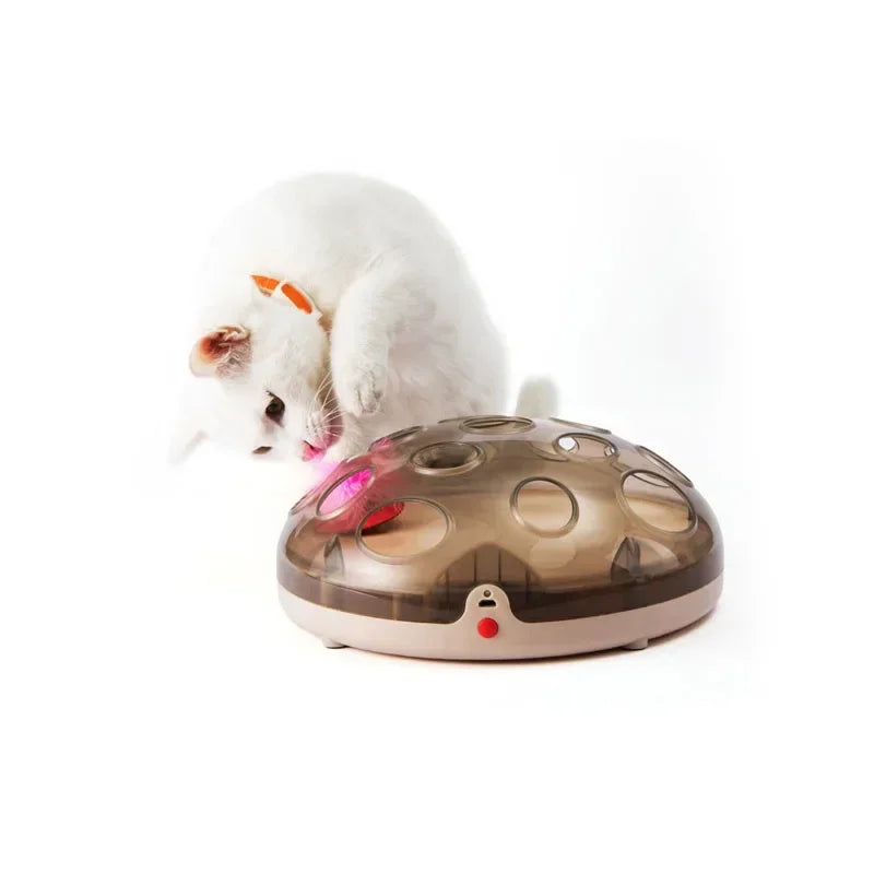 Magnetic Levitation Interactive Cat Toy - Rechargeable Rotating Feather Ball Chase Disc for Indoor Exercise and Mental Stimulation