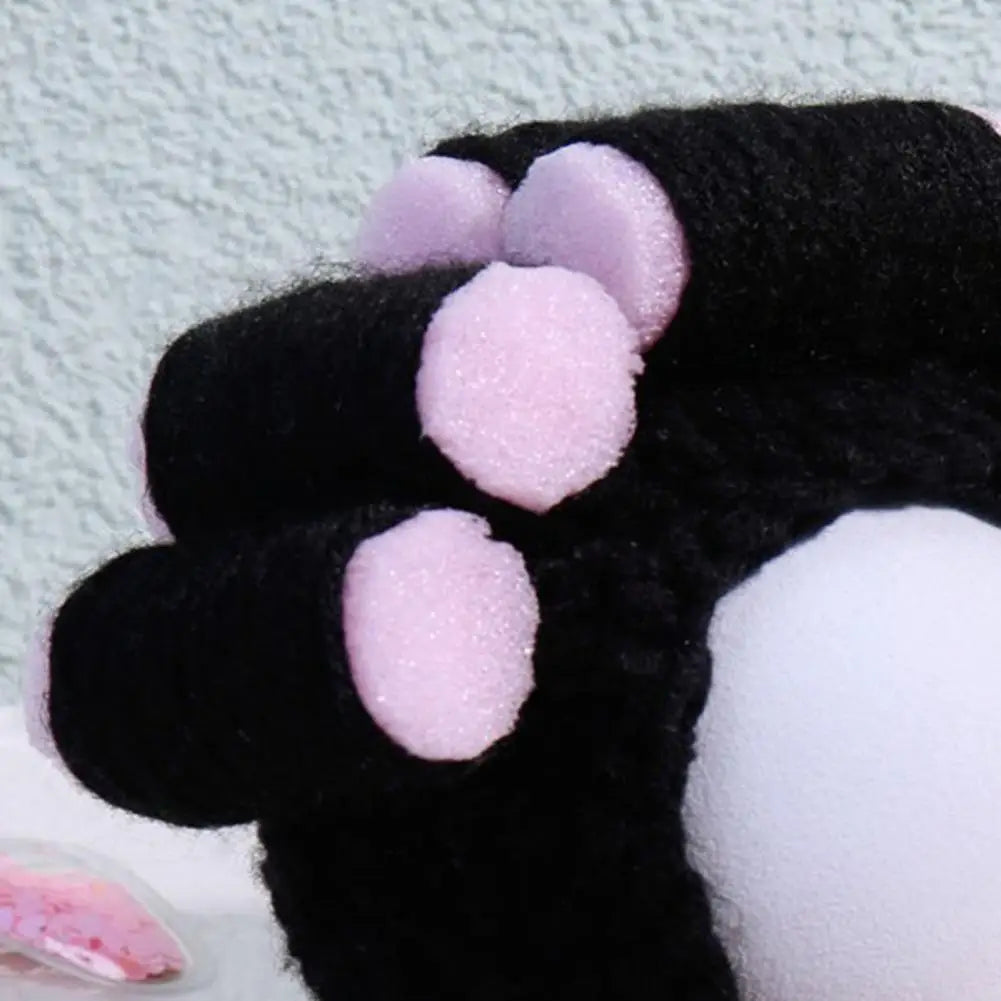 Cat Hat with Hair Rollers - Adjustable Knitted Pet Headdress for Dress-Up and Photography