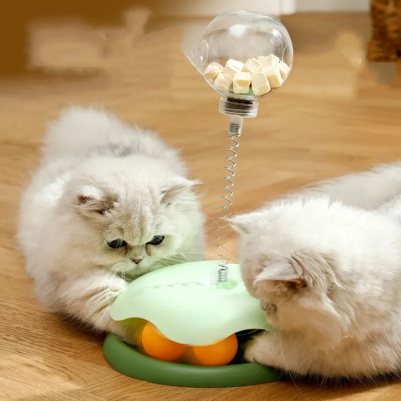 Interactive Cat Food Ball - Rotating Treat Dispenser Toy for Mental Stimulation and Slow Feeding