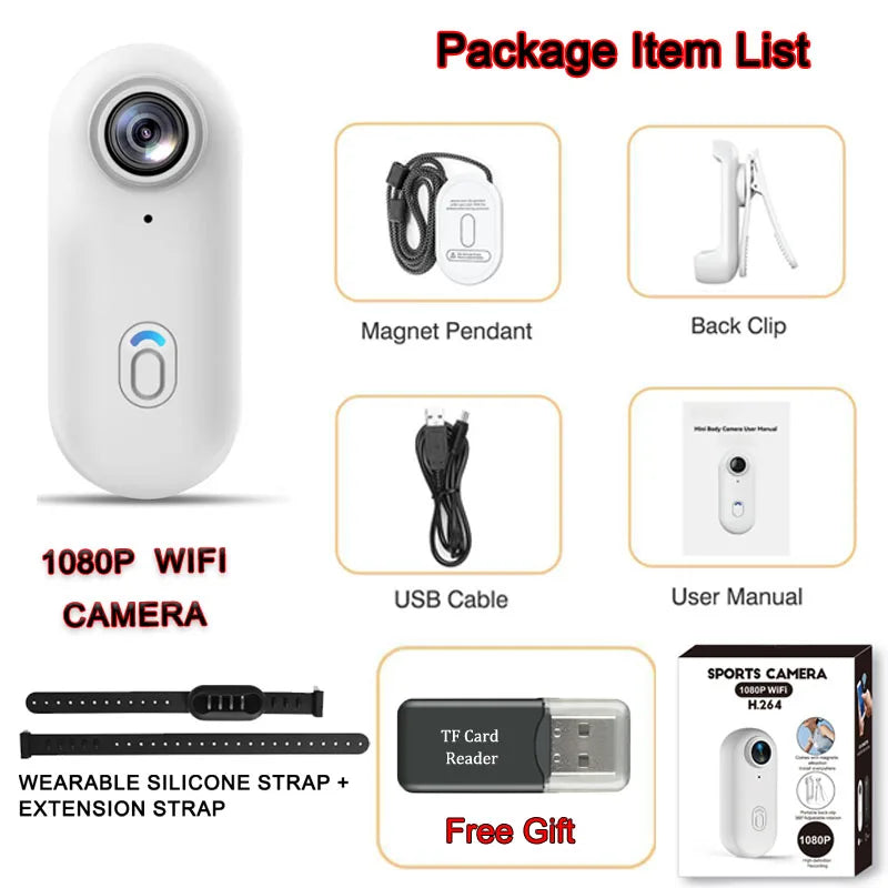 WiFi Pet Collar Camera - 4K Ultra HD Action Camera with Magnetic Mount & App Control