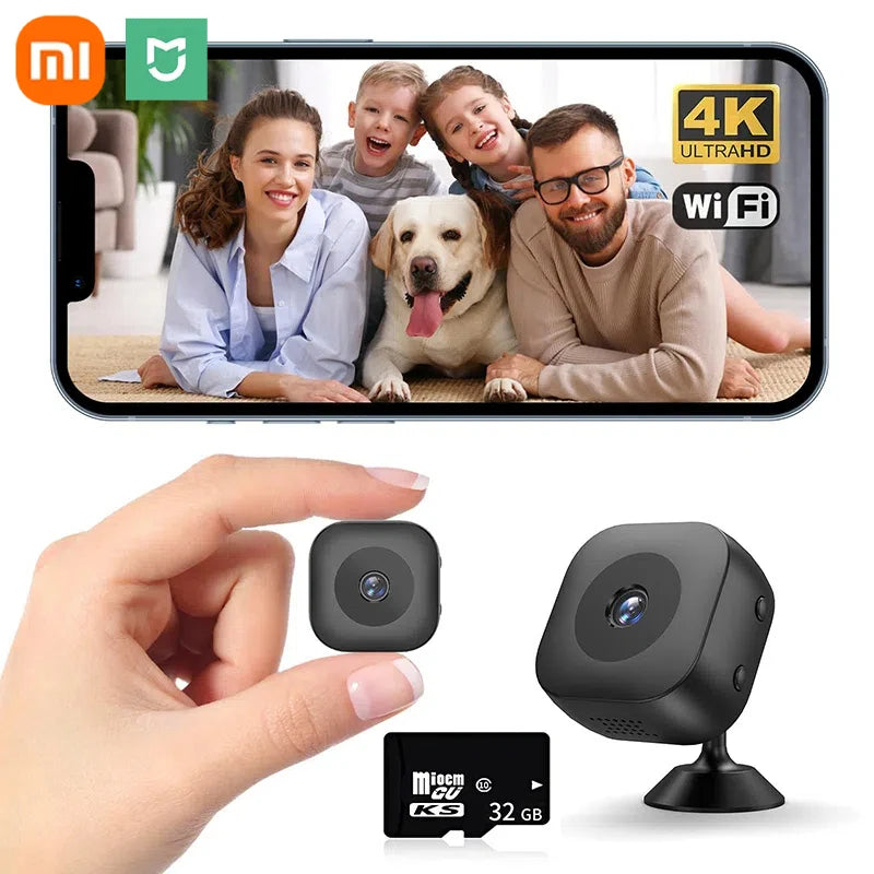 Xiaomi Mini 4K HD WiFi Security Camera - Wireless Home Monitoring with Night Vision and Motion Detection