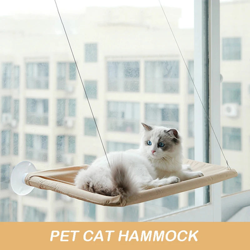 Window Cat Hammock - Suction Cup Mounted Sunny Perch with 20kg Weight Capacity